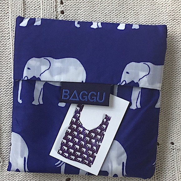 BAGGU Elephant Reusable Eco Shopping Bag Tote Purse Standard Size NWT - Picture 2 of 10
